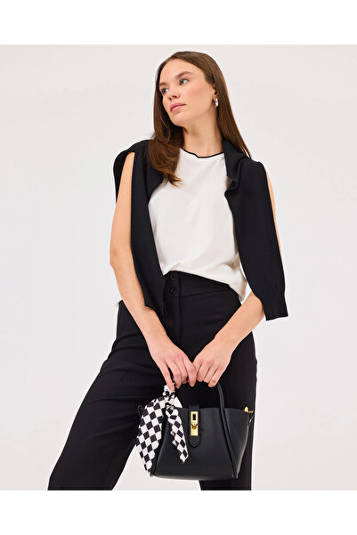 SEÇİL Sıfır Yaka Kolsuz Triko Bluz