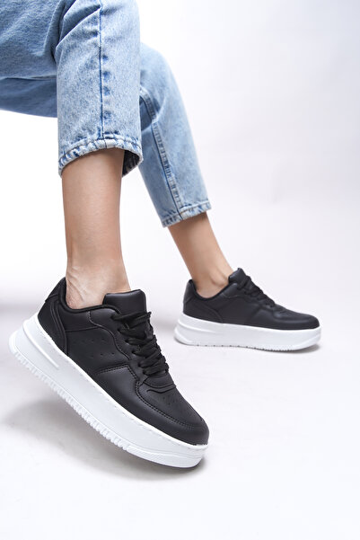 Riccon Siyah Beyaz Kadın Sneaker 0012255