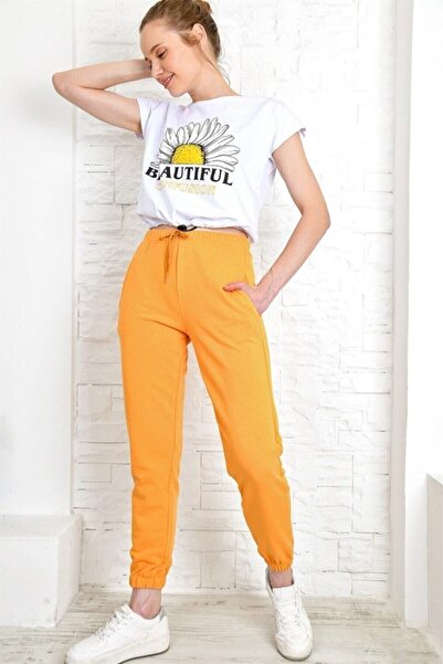 TRQOM Γυναικεία φόρμα - Six Slim Fit, ελαστική μουστάρδα