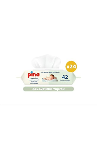 Pine 24 Paket Yenidoğan 42'li Islak Mendil