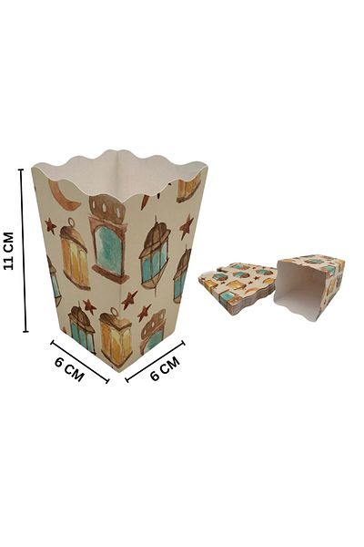 roco paper 6 Ramadan Themed Boxes: Corn, Candy, Popcorn, Treat Cream Color