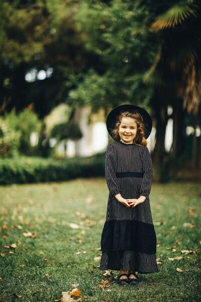 Hilal Akıncı Kids Κοριτσίστικο Βαμβακερό Μακρύ Φόρεμα Βισκόζης