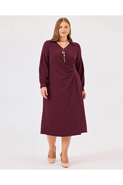 Gala-Xi Büyük Beden Drapeli Elbise