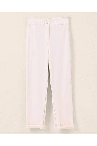 SEÇİL Elastik Bel Havuç Kesim Suni Deri Pantolon