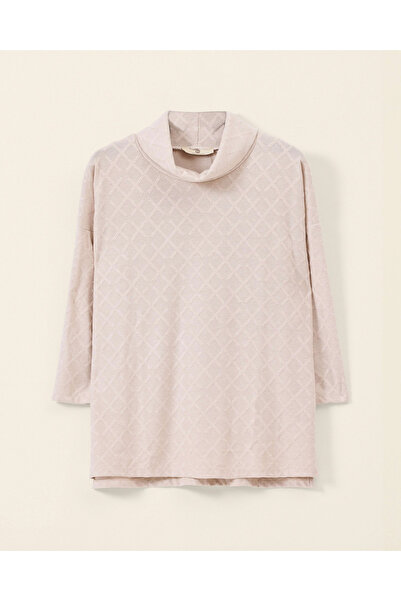 SCL Desenli Degaje Yaka Uzun Kollu Tunik