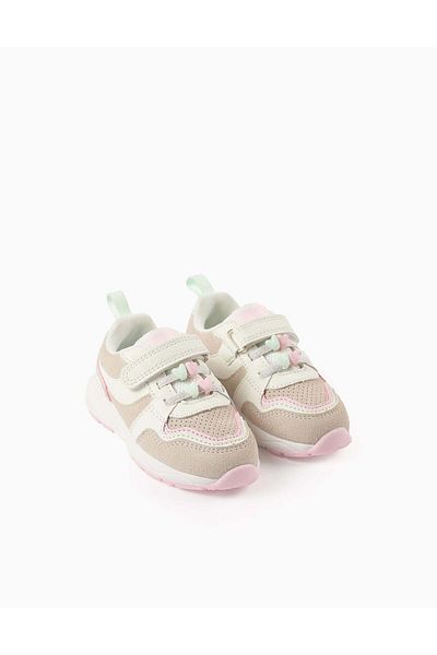 Ziddy Trainers with Hearts for Baby Girls 'ZY Superlight Runner', Beige