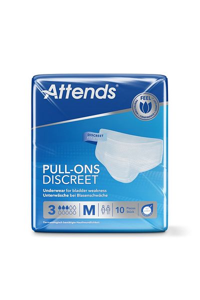 attends Discreet 3 Pull-Ons Underwear Medium Size - 10 Pieces