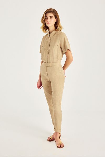 Naramaxx Pipe Leg Textured Trousers