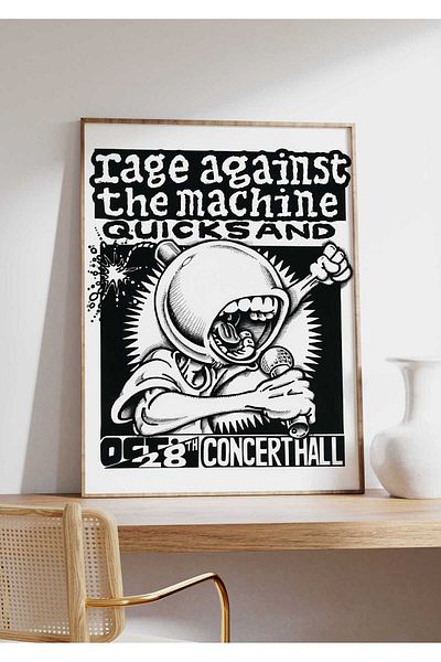House Gorgeous Poster retro fără rame cu design de concert Rage Against The Machine