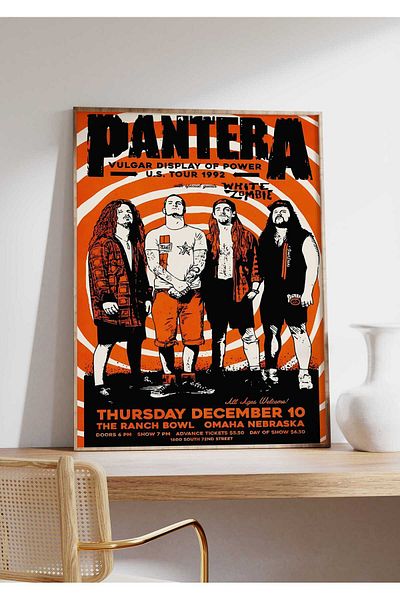 House Gorgeous Poster retro fără rame cu design Pantera Concert