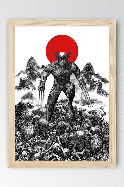 Saturn X-Men Wolverine Framed Painting - Marvel Movie Poster Painting