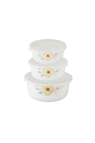 Dania Opal yogurt set with plastic lid, 3 pieces