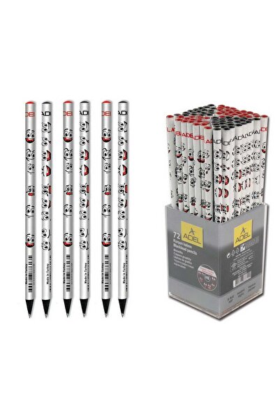 ASATAK اقلام رصاص دائرية بوجوه مضحكة خشب اسود ( 2061130624 )