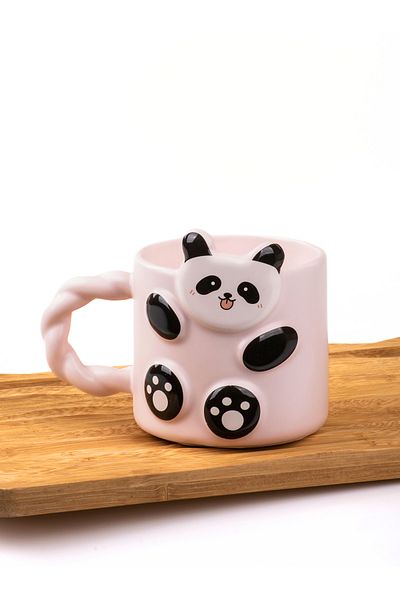 MUKKO HOME 3D Panda Embossed Porcelain Mug – 360ml, Cute and Stylish Design