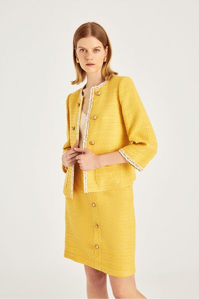 Naramaxx Button Detailed Tweed Jacket