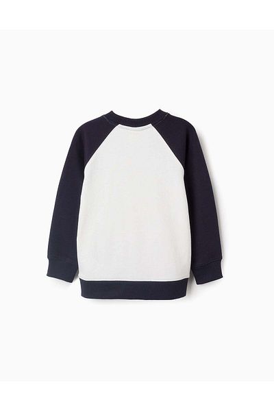 Ziddy Raglan Sleeve Sweatshirt for Boys 'Navy', White/Dark Blue