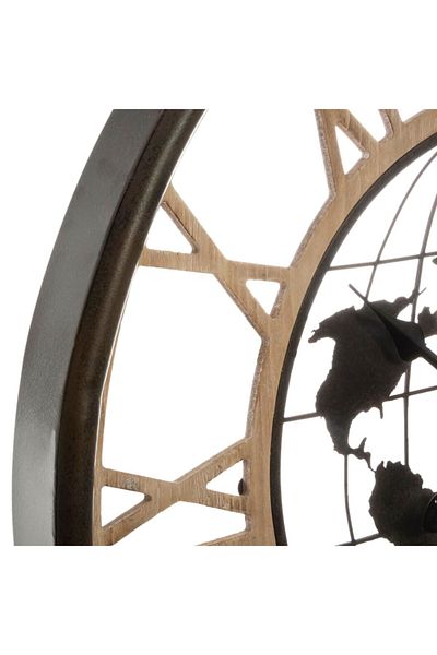 Atmosphera Alessio World Map Decor Metal Wall Clock 67cm