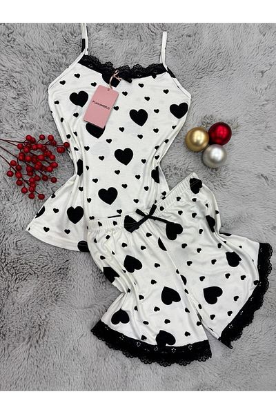 pijamaworld SET DE PIZAMA CU ȘORȚI CU CUREA IP ȘI ȚESĂTURĂ MOALE DE VISCOS