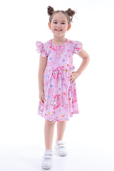 minikiss Printed Lycra Girl's Dress