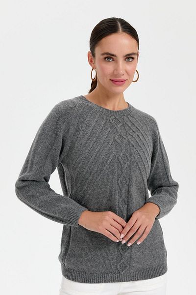 Desen Triko Women's Smoke Colored Woolen Sweater - Zero Collar, Seamless and Executed