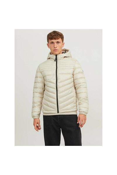 Jack & Jones Jack&jones Hero Puffer Hood Ανδρικό παλτό μπεζ με κουκούλα