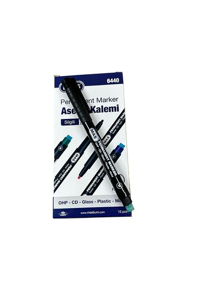 Mas Permanent Cd Pen (m) Black 12 Pieces
