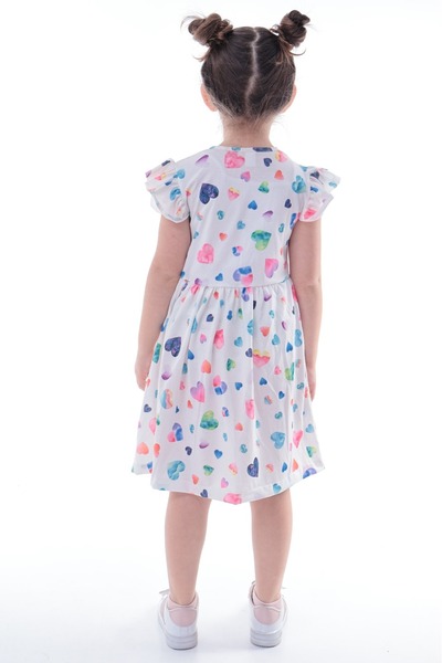 minikiss Κοριτσίστικο φόρεμα με στάμπα Heart Lycra