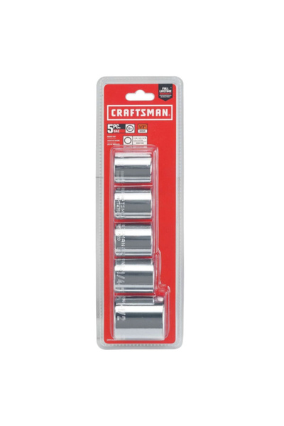 CraftSman 5-Piece Vanadium Steel 12-Point SAE Socket Set 1 and 2inch