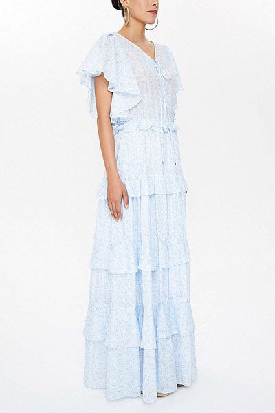 SOCIETA V-Neck Ruffle Dress 93092