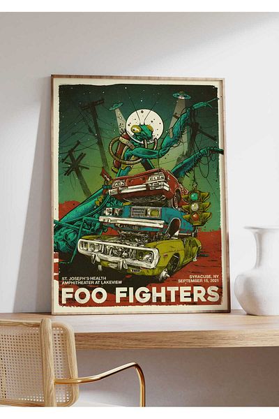 House Gorgeous Poster retro fără rame cu design de concert Foo Fighters nr:1