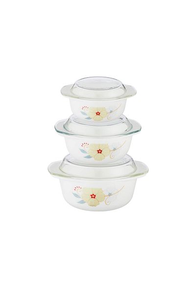 Dania Glass yogurt container set with glass lid, 3 pieces