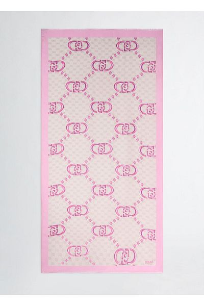 Liu Jo Women Brand Logo Patterned Stylish Pink Shawl & Scarf & Kerchief 2A5029T0300-X0661