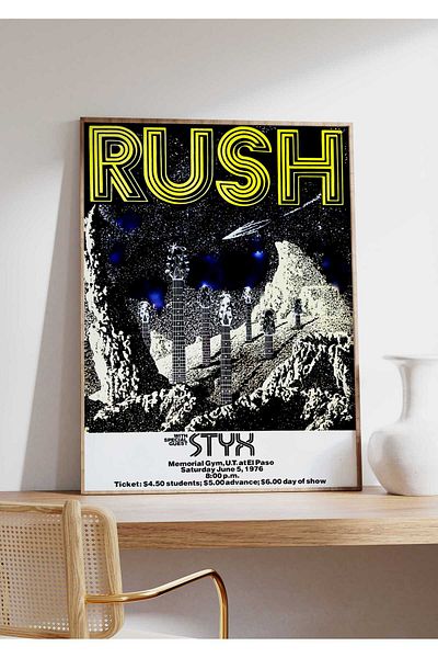 House Gorgeous Poster retro fără rame cu design Rush Concert