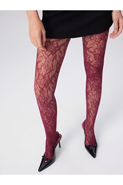 Pina Vínové krajkové importované punčochové kalhoty