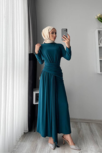 Neşeli Butik rochie hijab din țesătură bomboane pentru femei NMS047