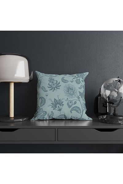 Mumi Dekor Blue Shades Line Patterned Ethnic Boho Digital Printed 4-Piece Sofa Pillow Throw Pillow Cover Set