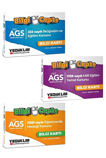 Yediiklim Yayınları MEB AGS 222 - 1739 - 7528 Sayılı Kanun Bilgi Kartları Sor...
