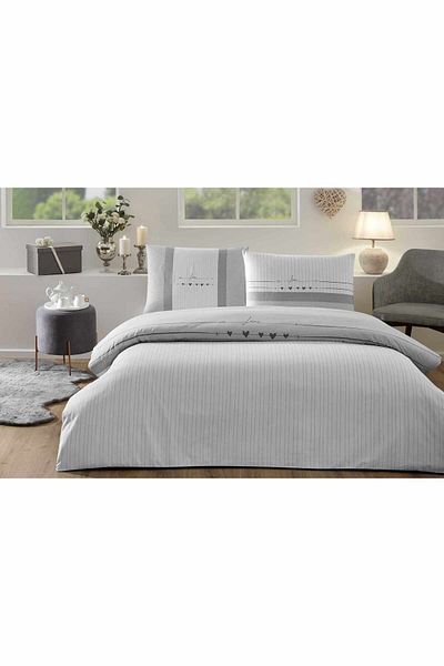 Özdilek Duvet Cover Set. Nev Double Gray Heartbeat (Special)