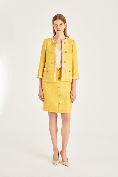 Naramaxx Button Detailed Tweed Jacket