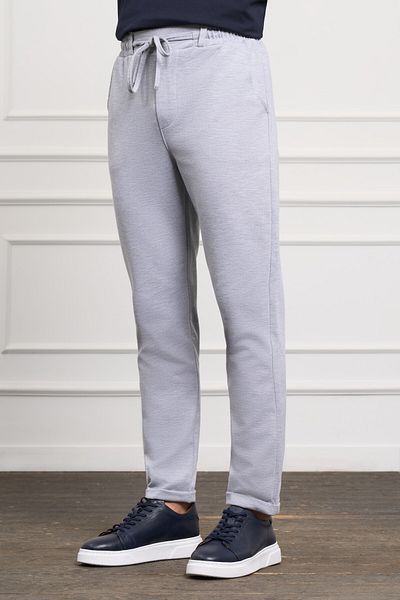 Morven Men's Gray Slim Fit Elastic Jogger Pants