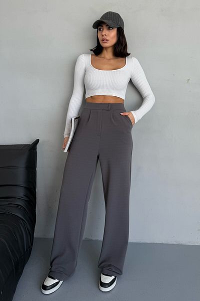 BACK Velcro Adjustable Waist Lycra Palazzo Trousers