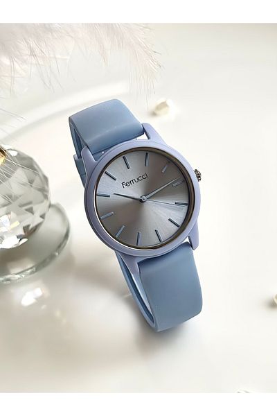 Ferrucci Ferrucci̇-(Blue Color) Silicone Cord Women's Wristwatch