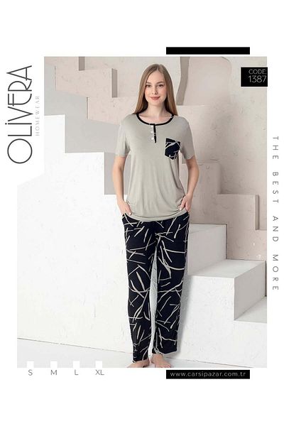 Olivera ΓΥΝΑΙΚΕΙΑ ΚΟΝΤΟΜΑΝΙΚΗ ΠΙΤΖΑΜΑ ΓΚΡΙ 1387