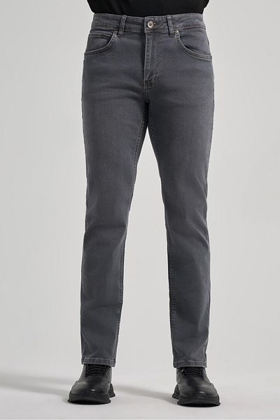 İmza Παντελόνι τζιν Milky Brown Slim Fit - 5 τσέπες ίσιο βαμβακερό γκαμπαρντίνα casual