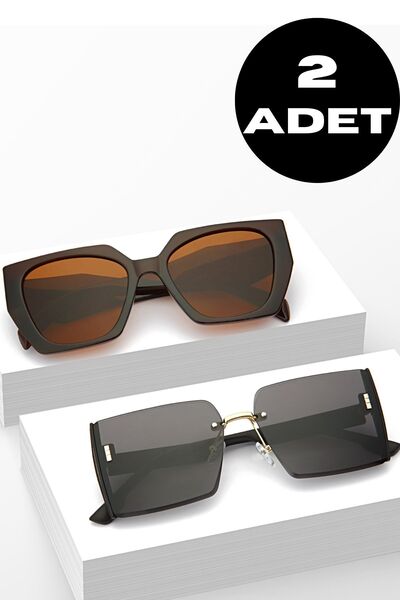 Zzla Women's Black Brown 2Li Opportunity Set Sunglasses