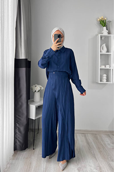 Neşeli Butik kadın tunik pantolon ikili tesettür takım NMS052