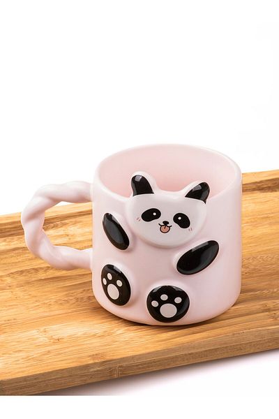 MUKKO HOME 3D Panda Embossed Porcelain Mug – 360ml, Cute and Stylish Design