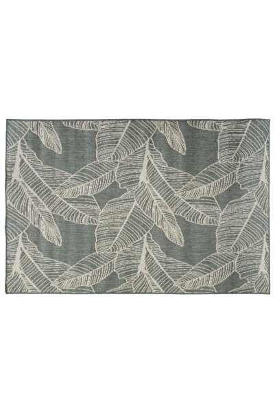 Atmosphera سجادة مستطيلة مزخرفة بنمط أوراق الشجر للاستخدام الداخلي والخارجي، مقاس 120 × 160 سم