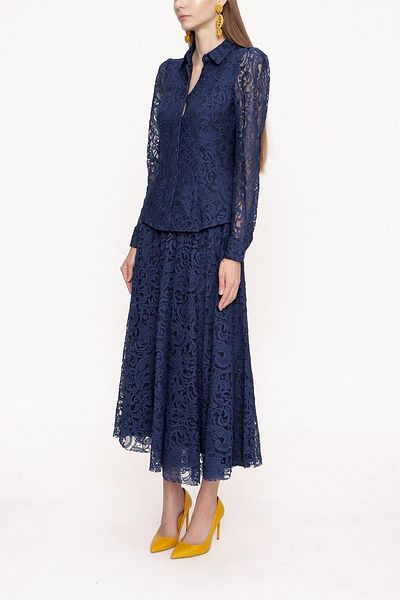 SOCIETA Navy Blue Lace Suit 12269