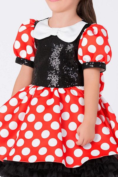 Pamina Girl's Minnie Mause Dress 3-7 Years Red